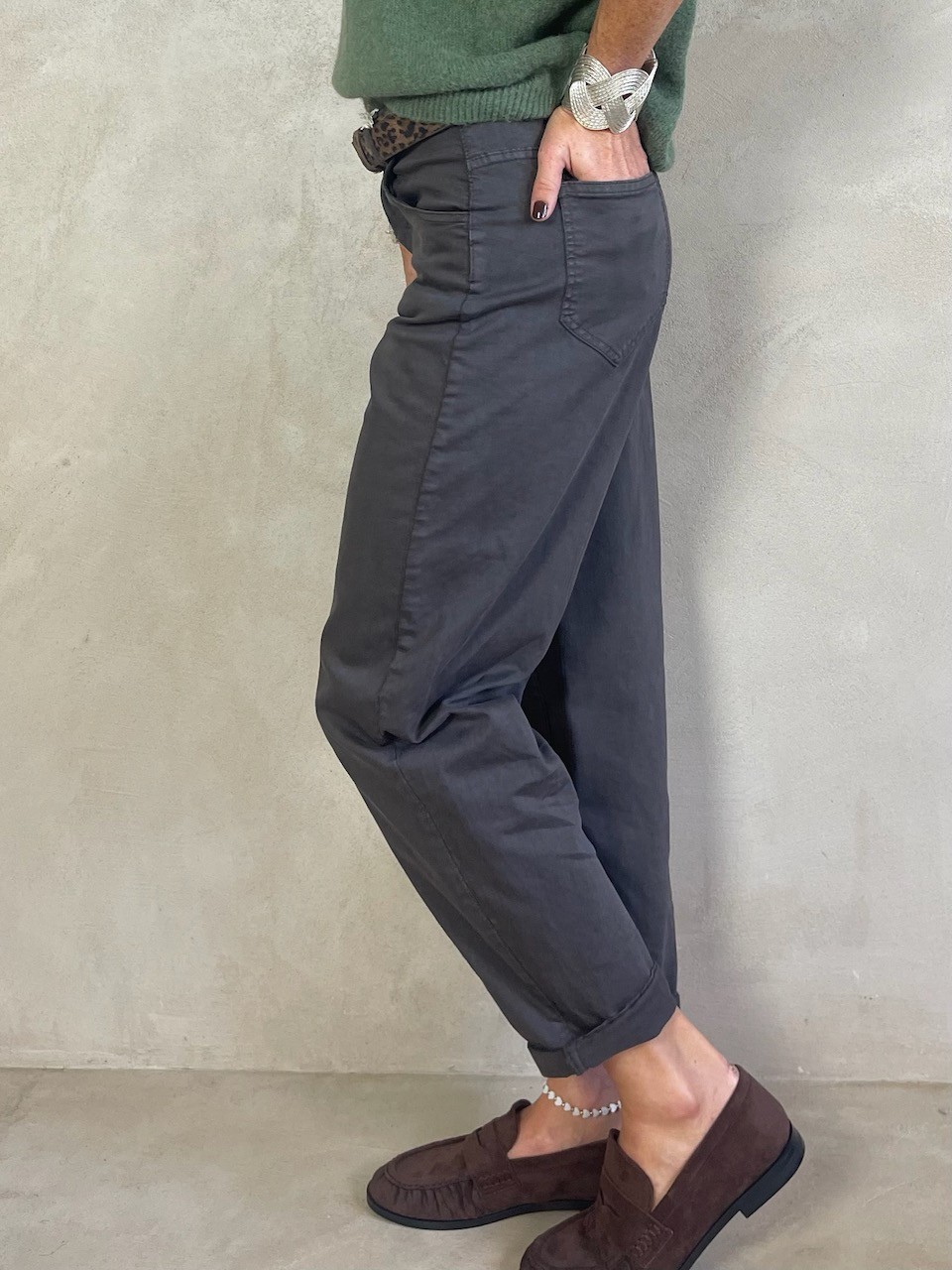 Pantalon en  toile choco
