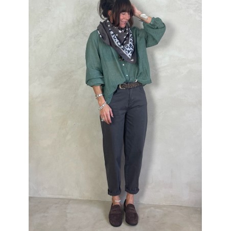 Chemise coton col mao
