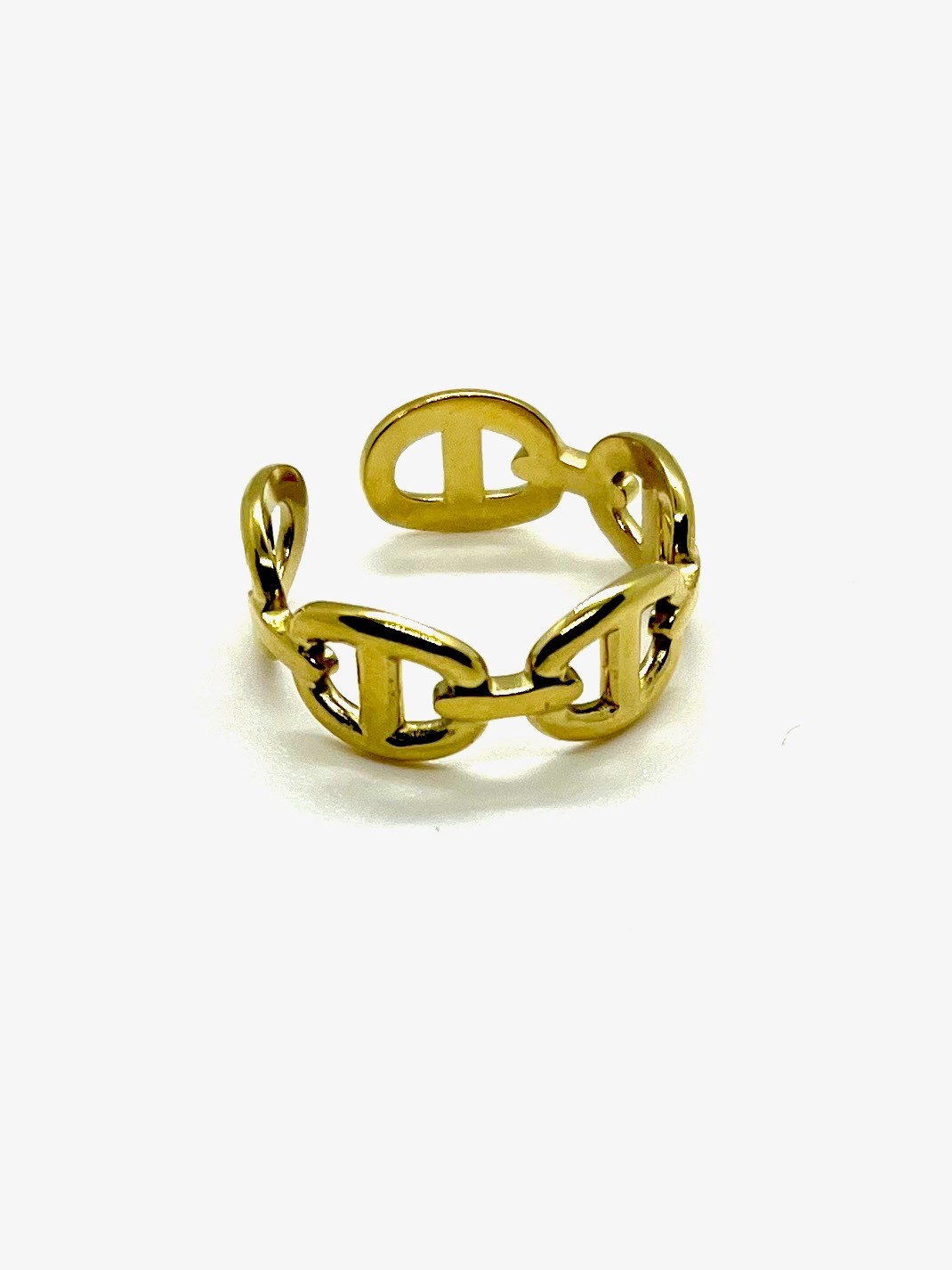 Bague maillons dorée