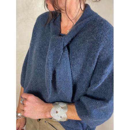 Pull alpapa Cravate Bleu