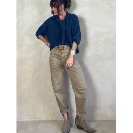 Pull alpapa Cravate Bleu