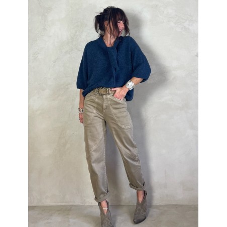 Pull alpapa Cravate Bleu