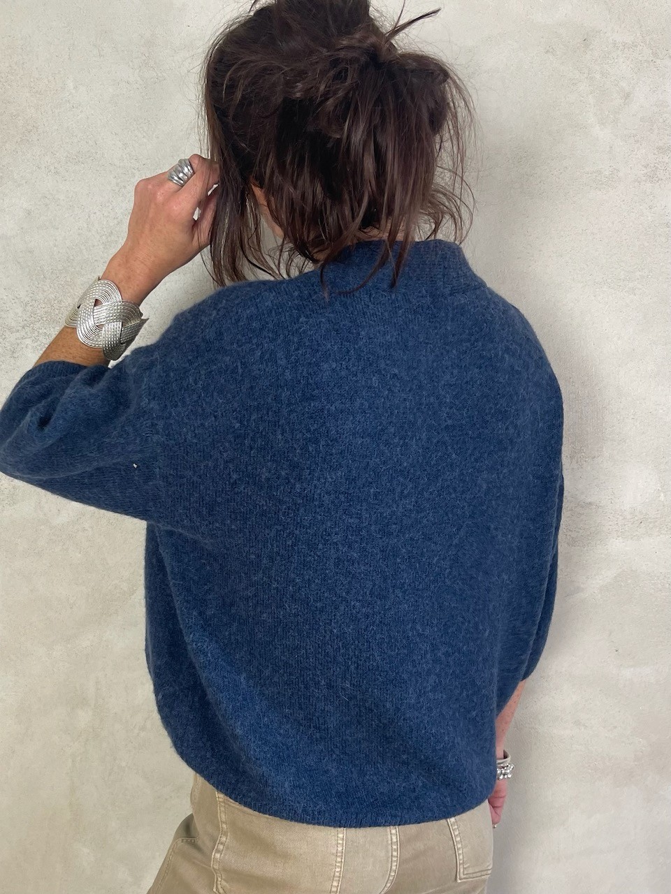 Pull alpapa Cravate Bleu