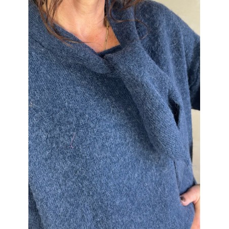 Pull alpapa Cravate Bleu