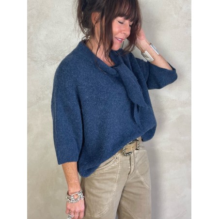 Pull alpapa Cravate Bleu
