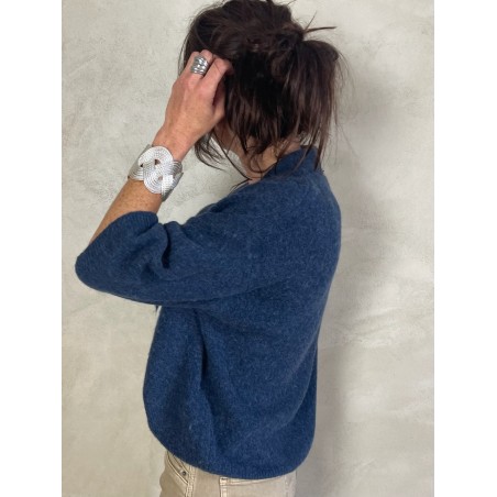 Pull alpapa Cravate Bleu