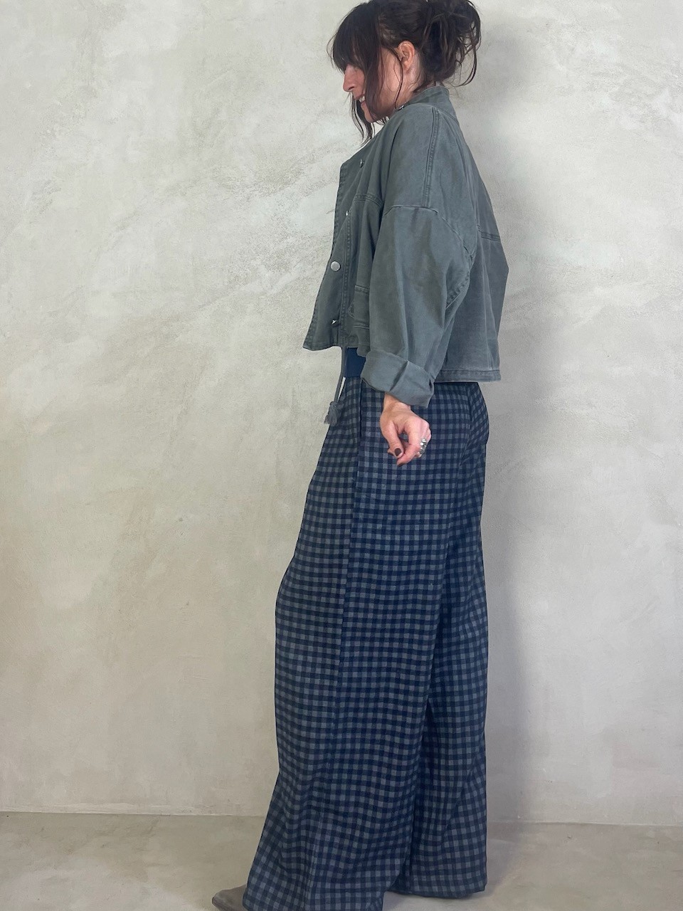 Veste en jean Kaki/Gris