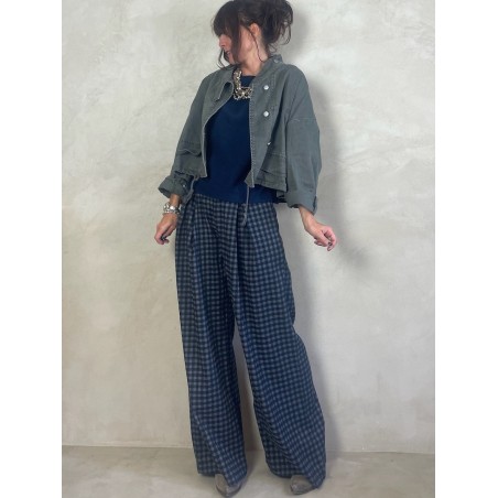 Veste en jean Kaki/Gris
