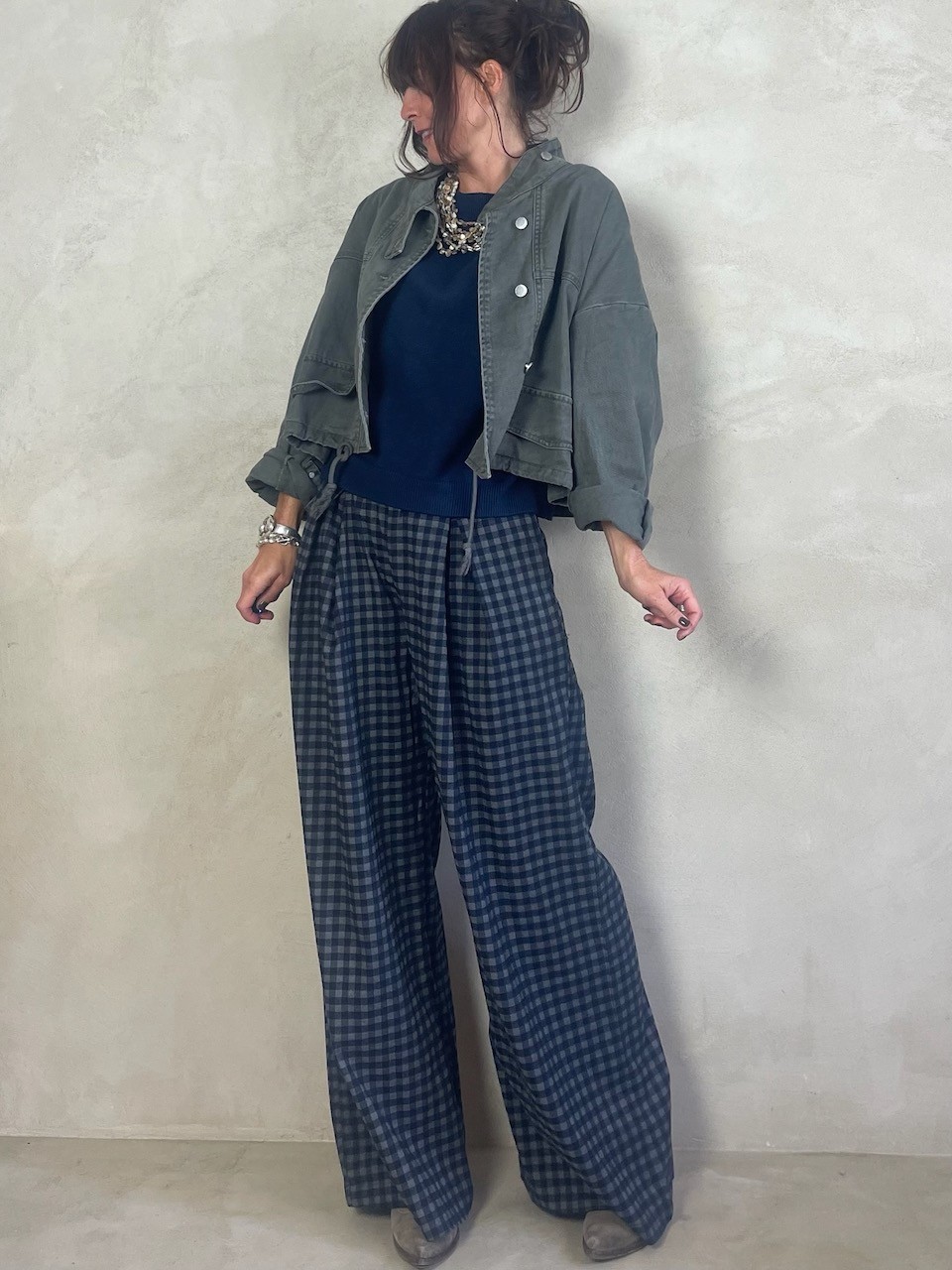 Veste en jean Kaki/Gris