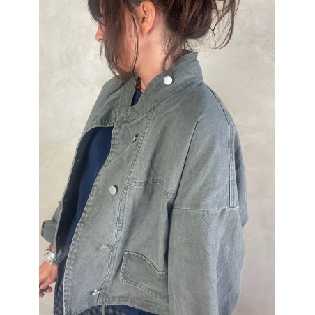 Veste en jean Kaki/Gris