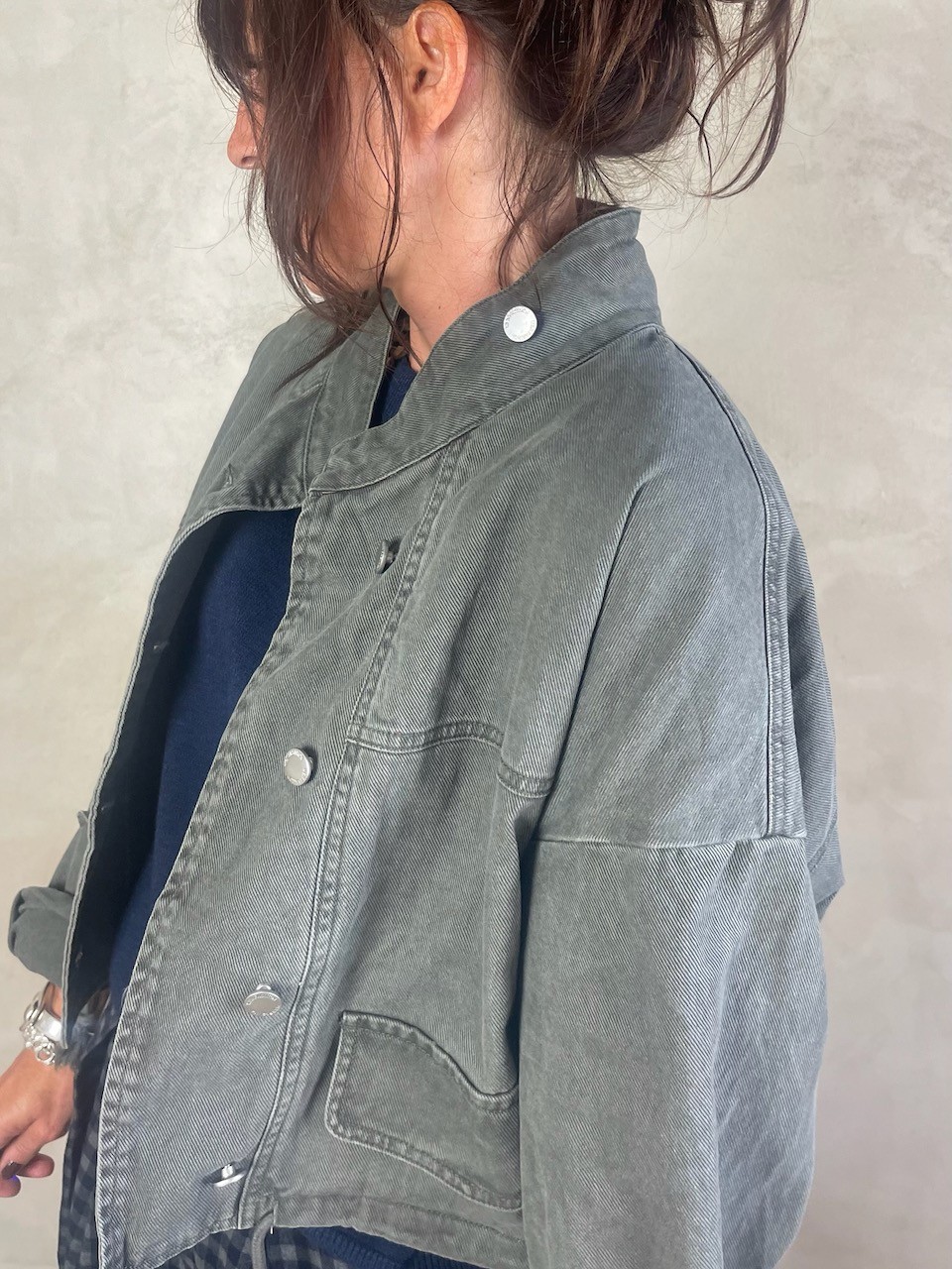 Veste en jean Kaki/Gris