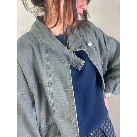 Veste en jean Kaki/Gris