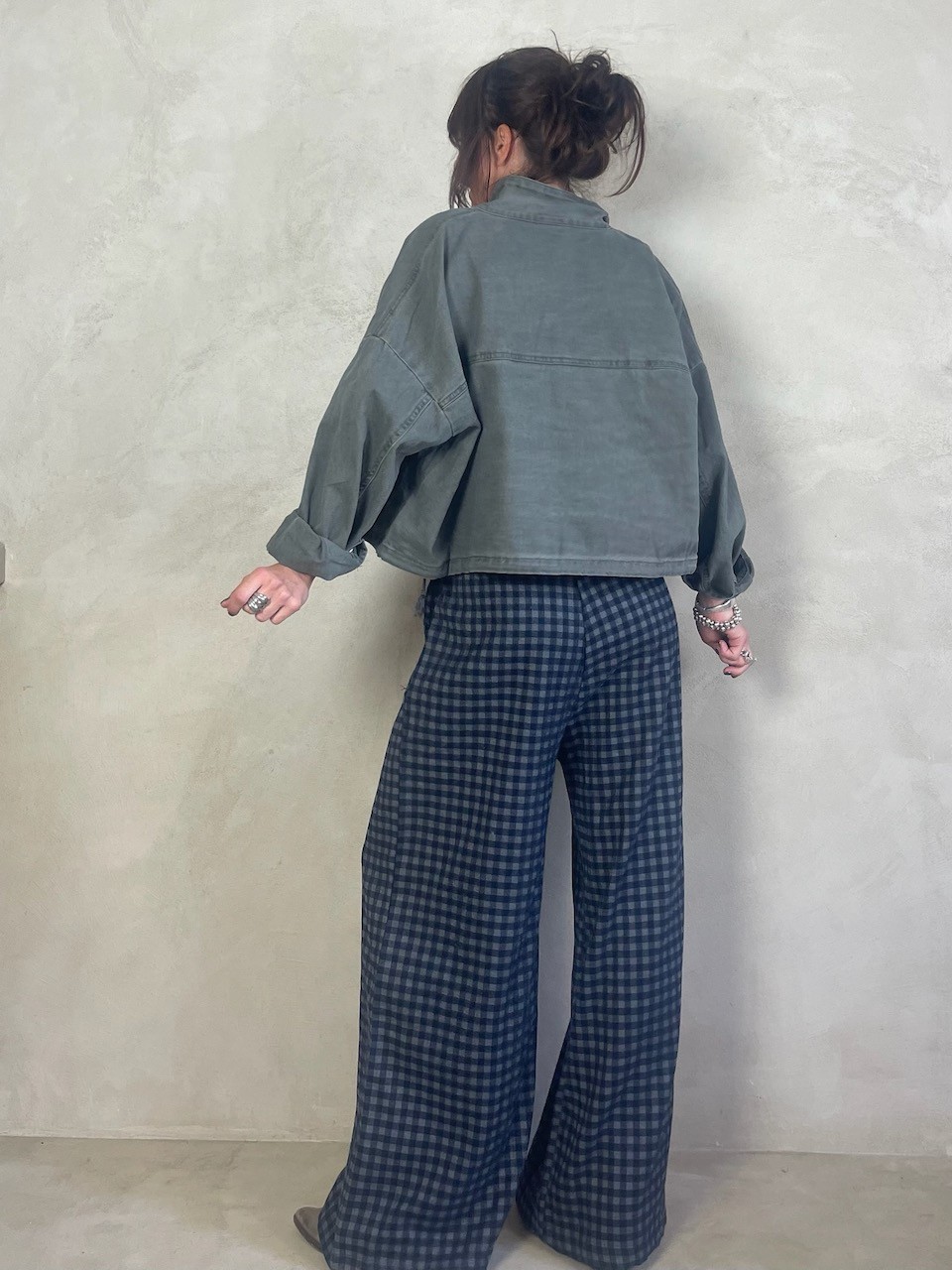 Veste en jean Kaki/Gris