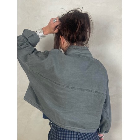 Veste en jean Kaki/Gris