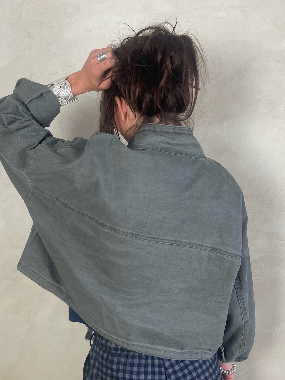 Veste en jean Kaki/Gris