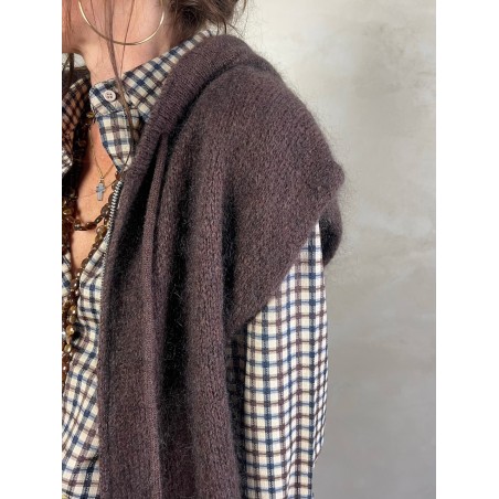 Gilet Mohair sans manches capuche