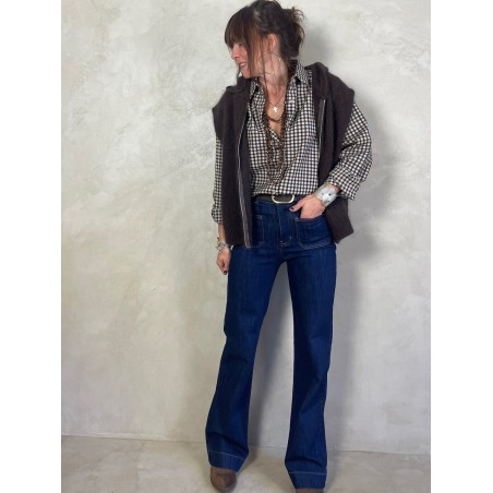 Gilet Mohair sans manches capuche