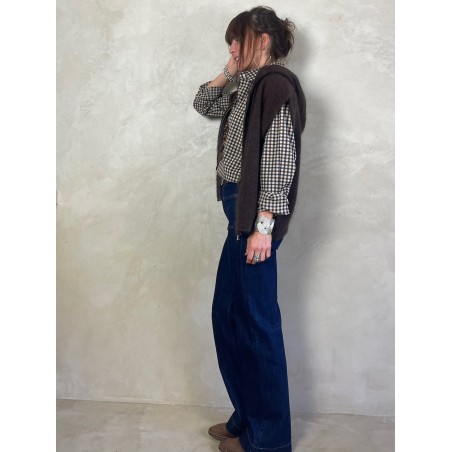 Gilet Mohair sans manches capuche