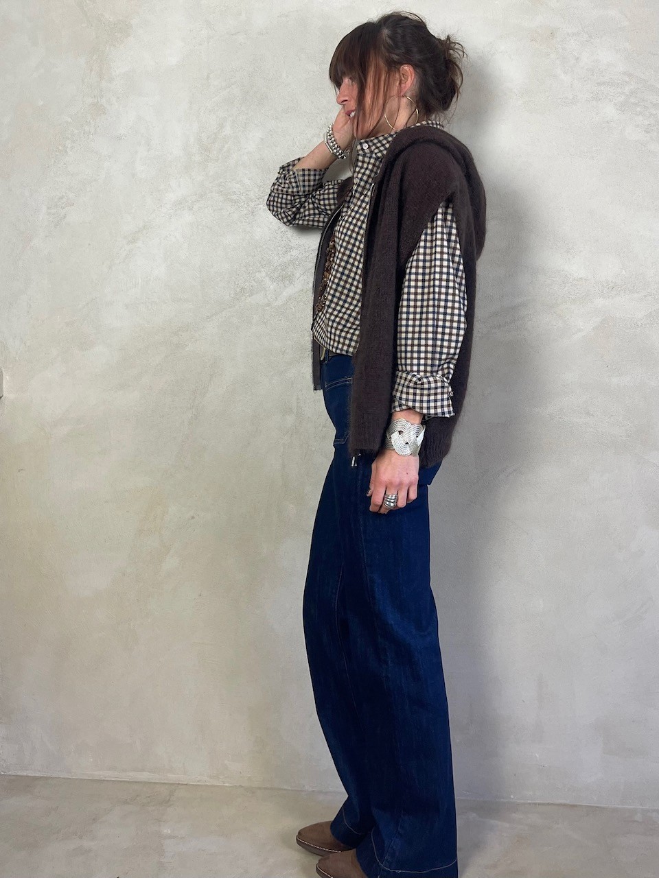 Gilet Mohair sans manches capuche