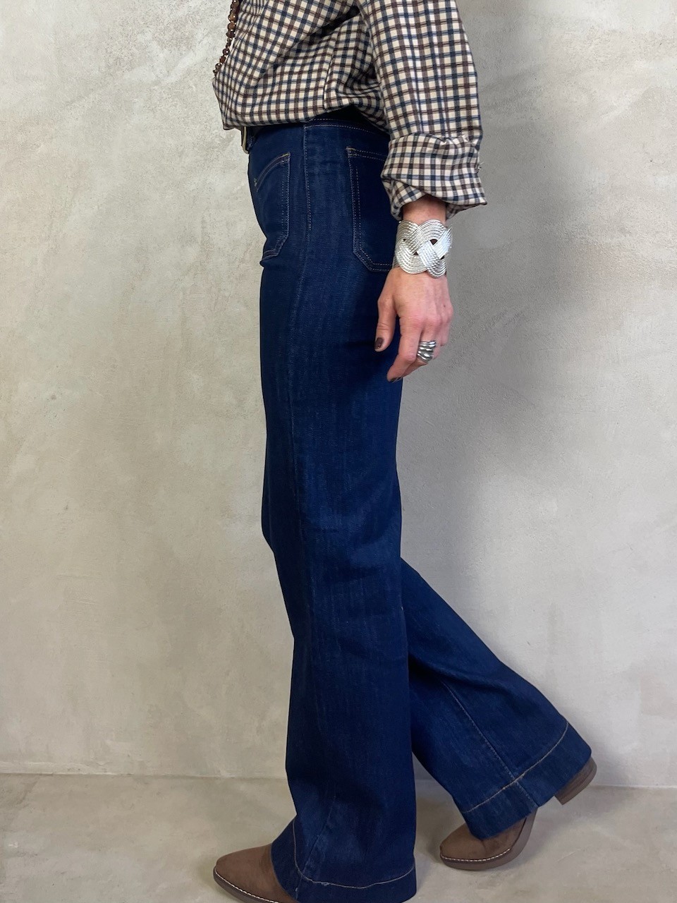 Jean brut flare poches...