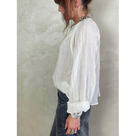 Chemise coton col mao