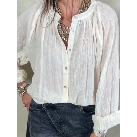 Chemise coton col mao