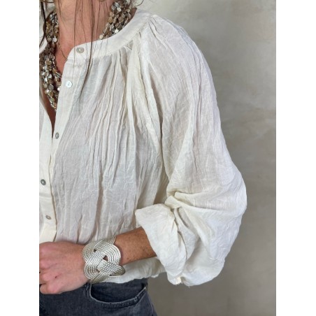 Chemise coton col mao