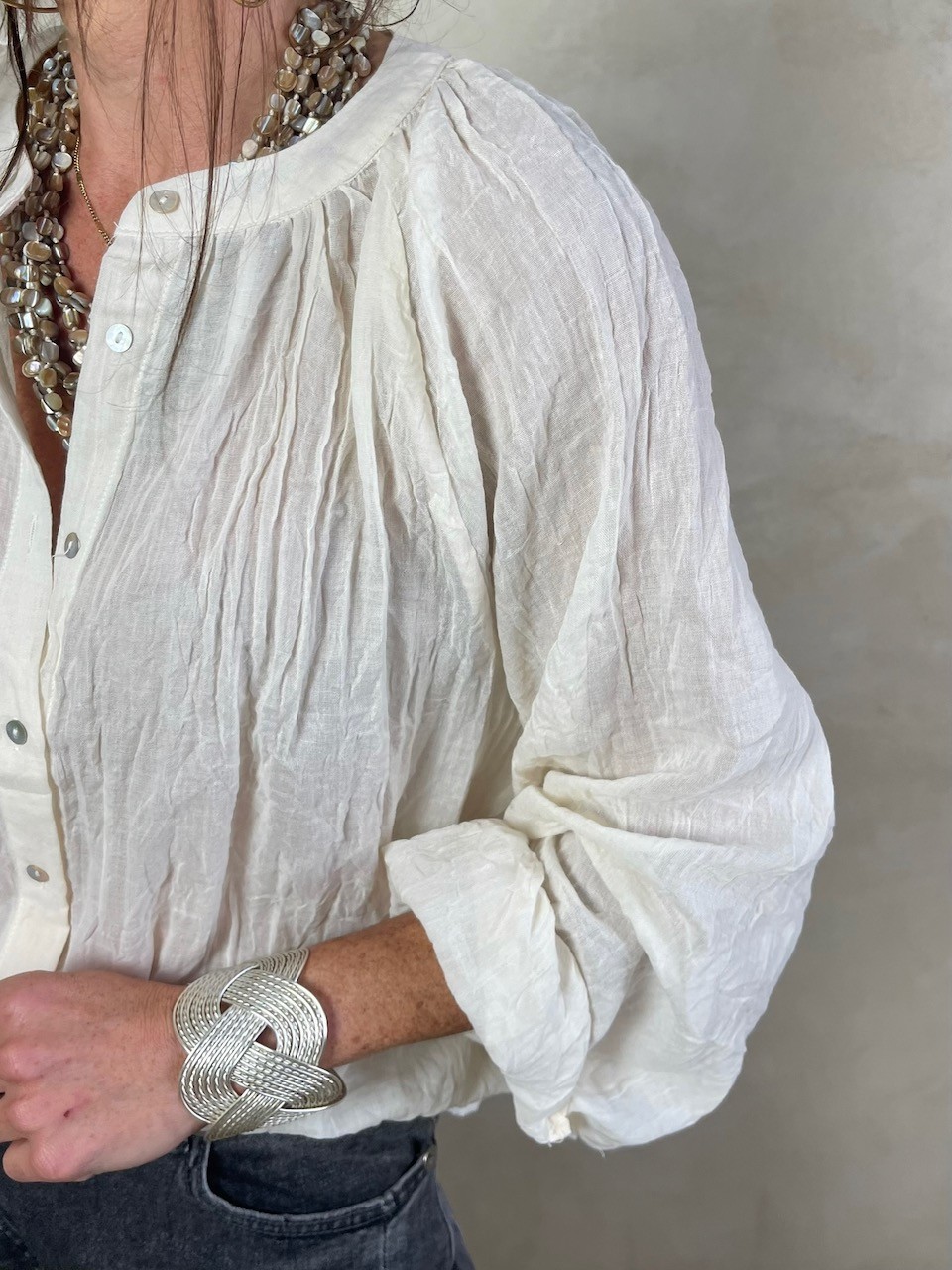 Chemise coton col mao