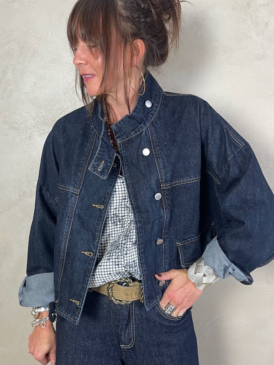 Veste en jean brut