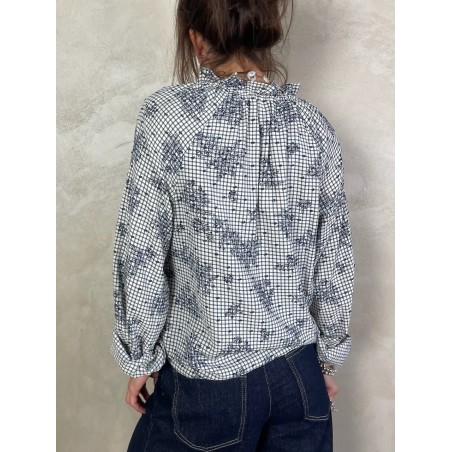 Blouse vichy flowers