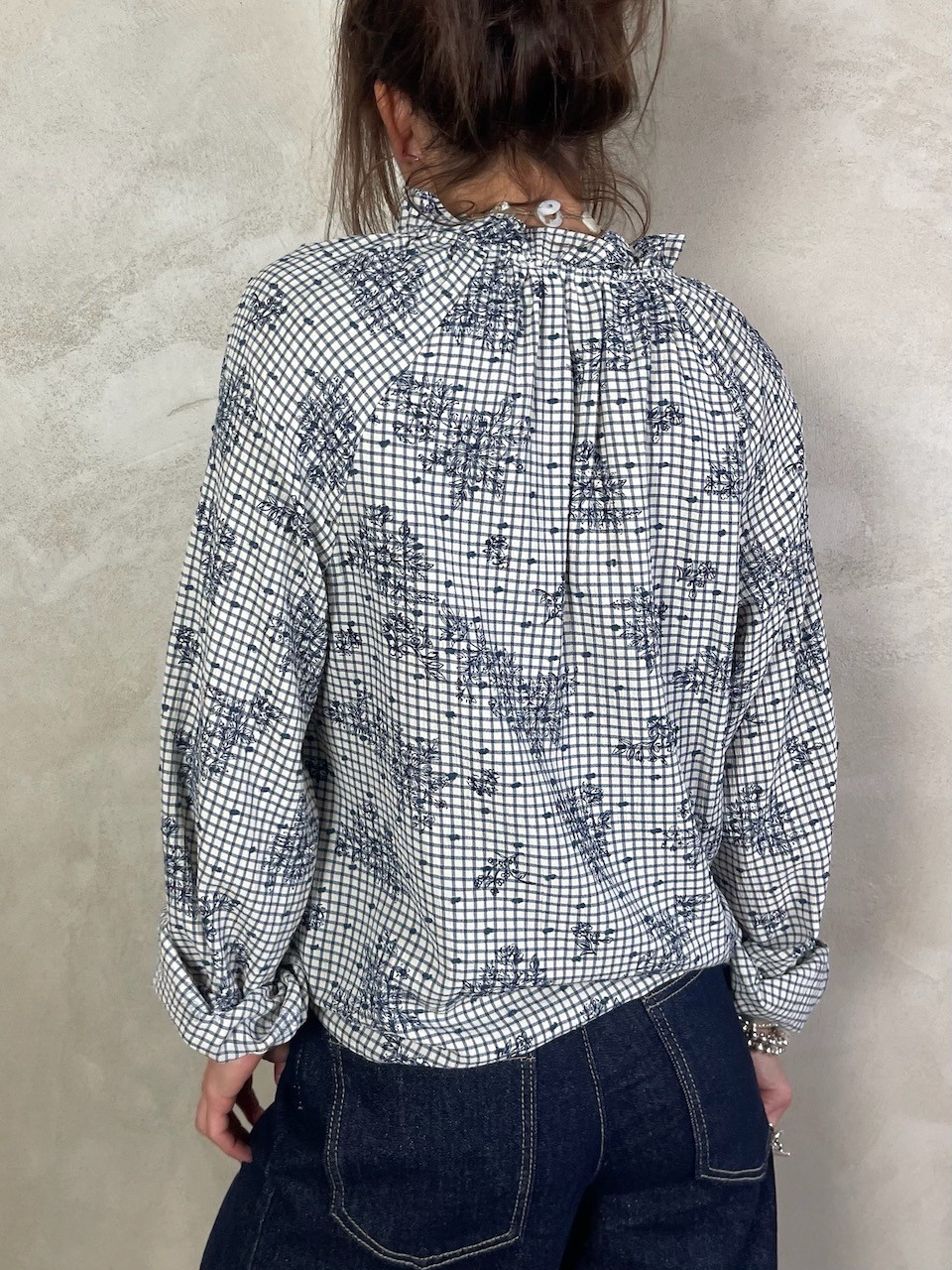 Blouse vichy flowers