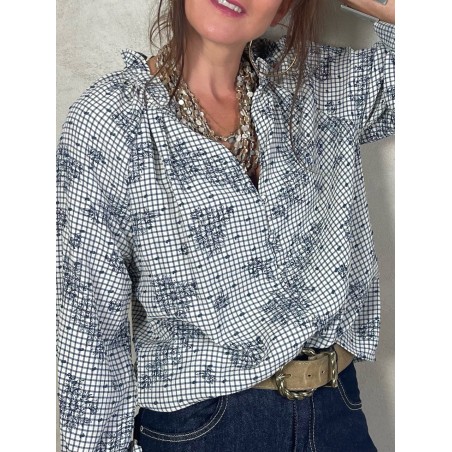 Blouse vichy flowers