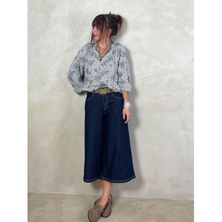 Blouse vichy flowers
