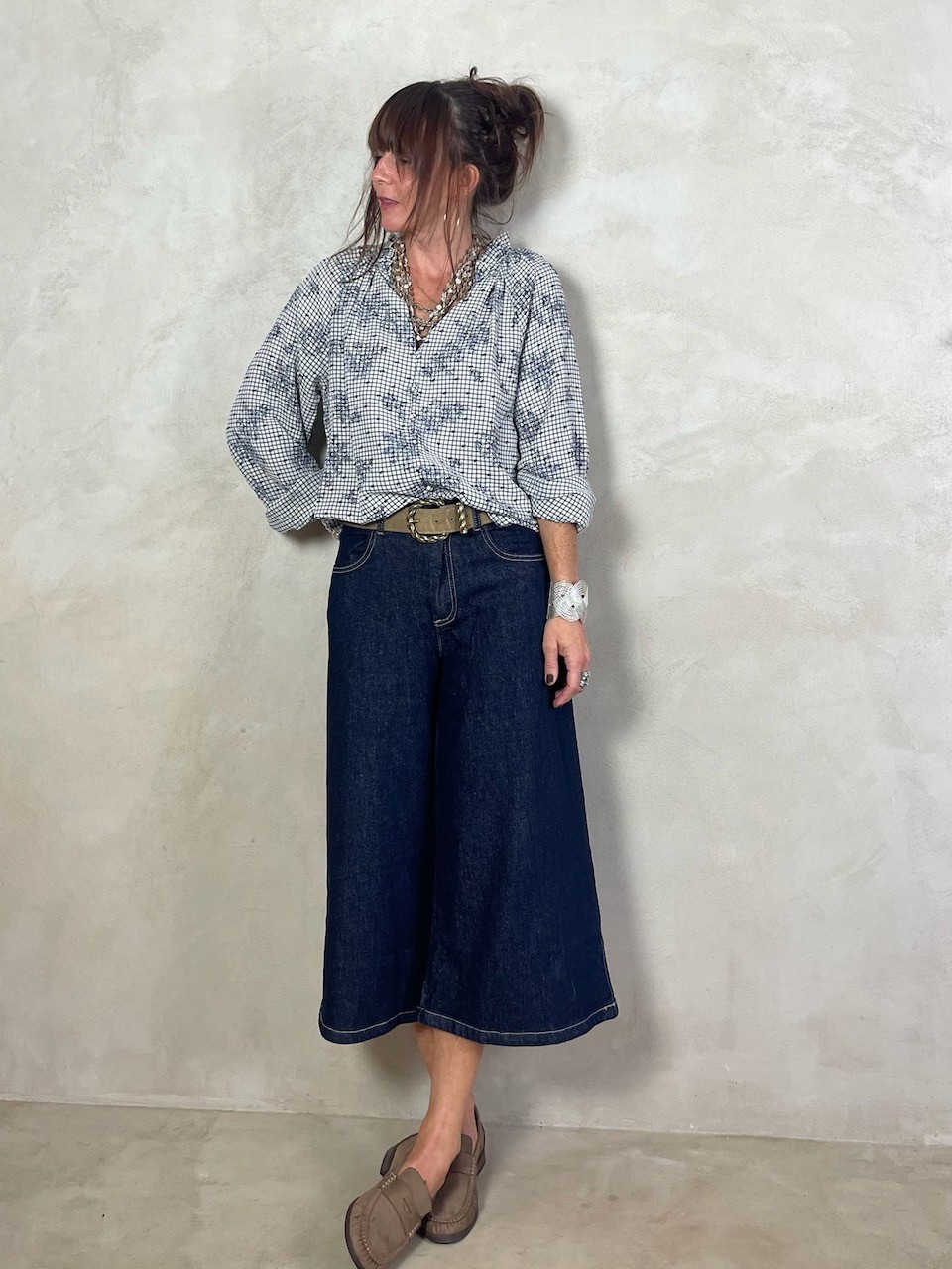 Blouse vichy flowers