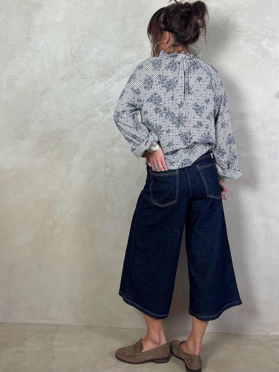 Blouse vichy flowers