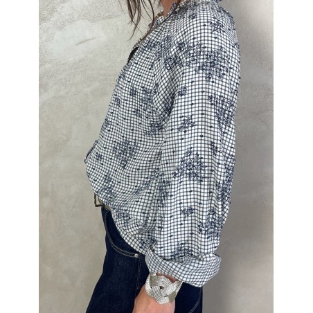 Blouse vichy flowers