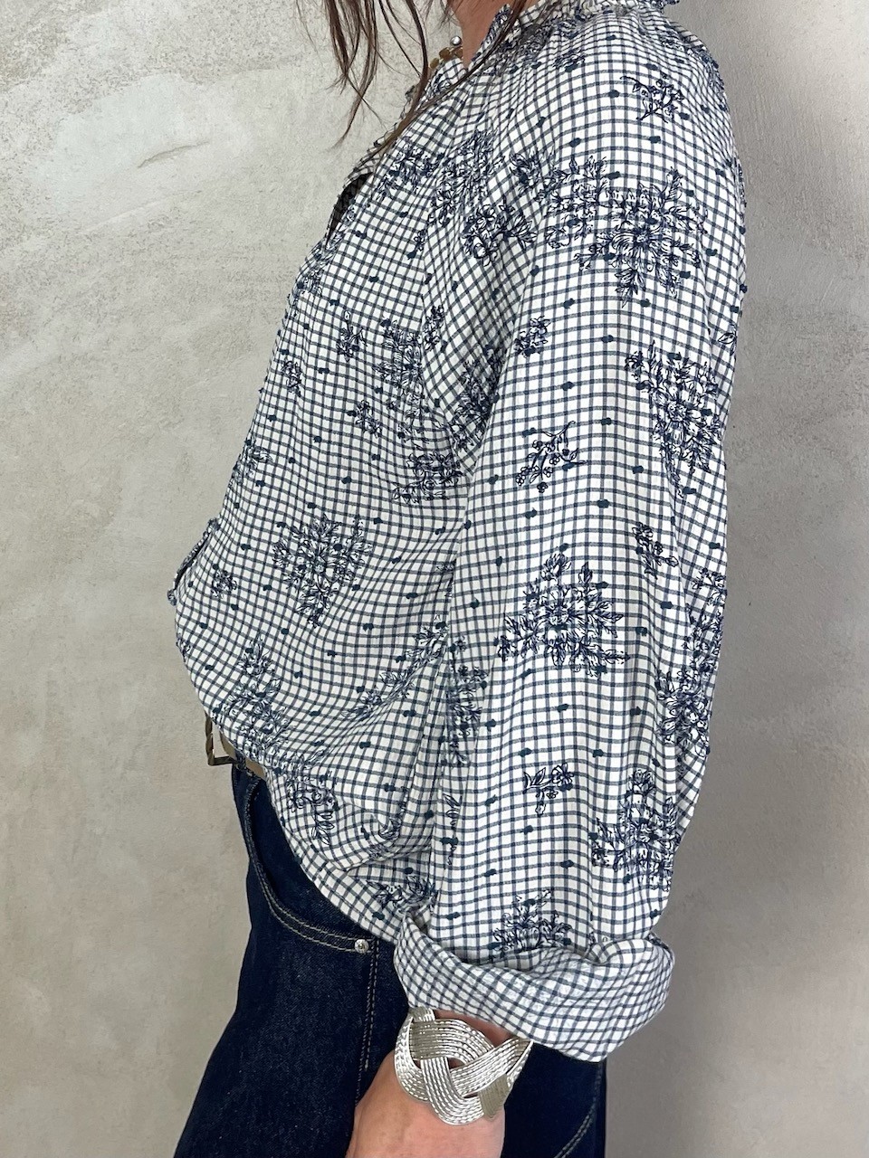 Blouse vichy flowers