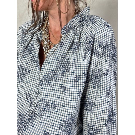 Blouse vichy flowers