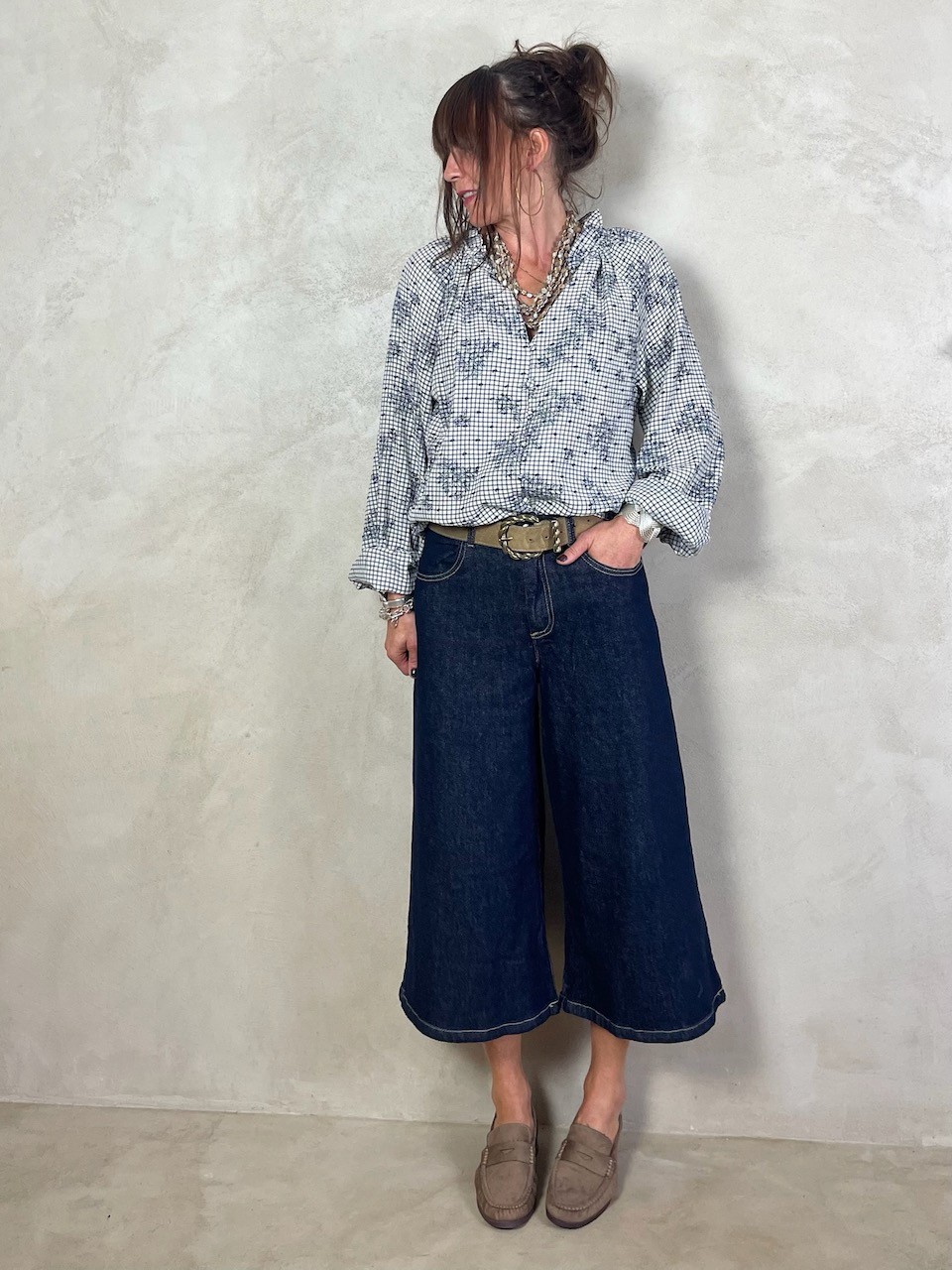 Blouse vichy flowers