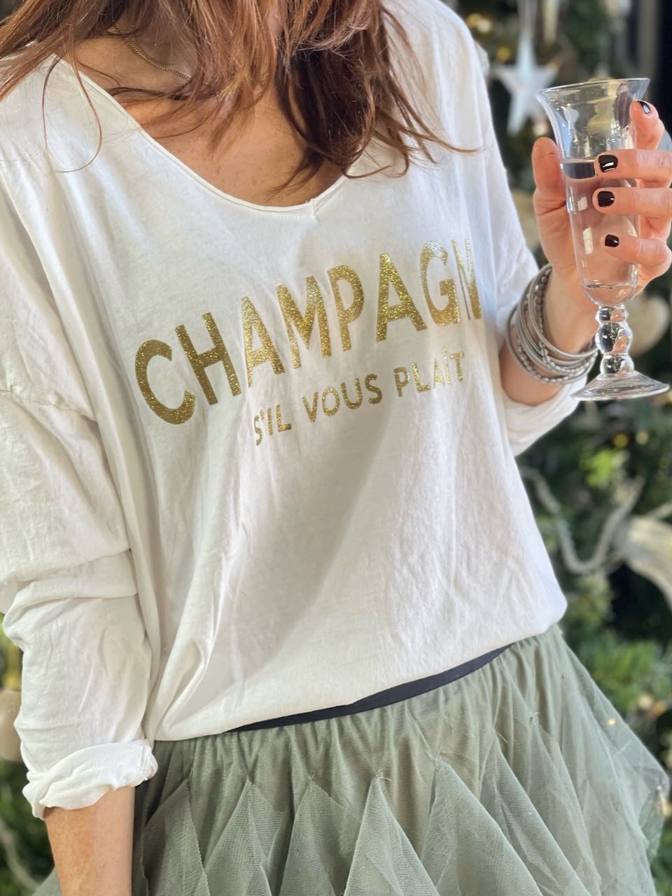 Top en coton Champagne