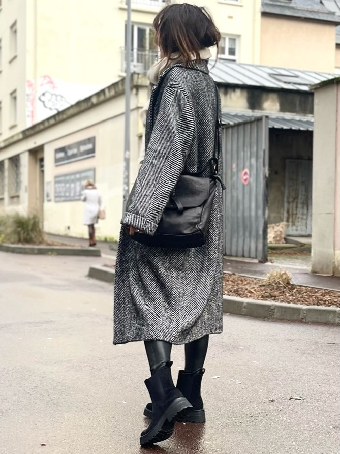 Manteau oversize imprimé chevrons