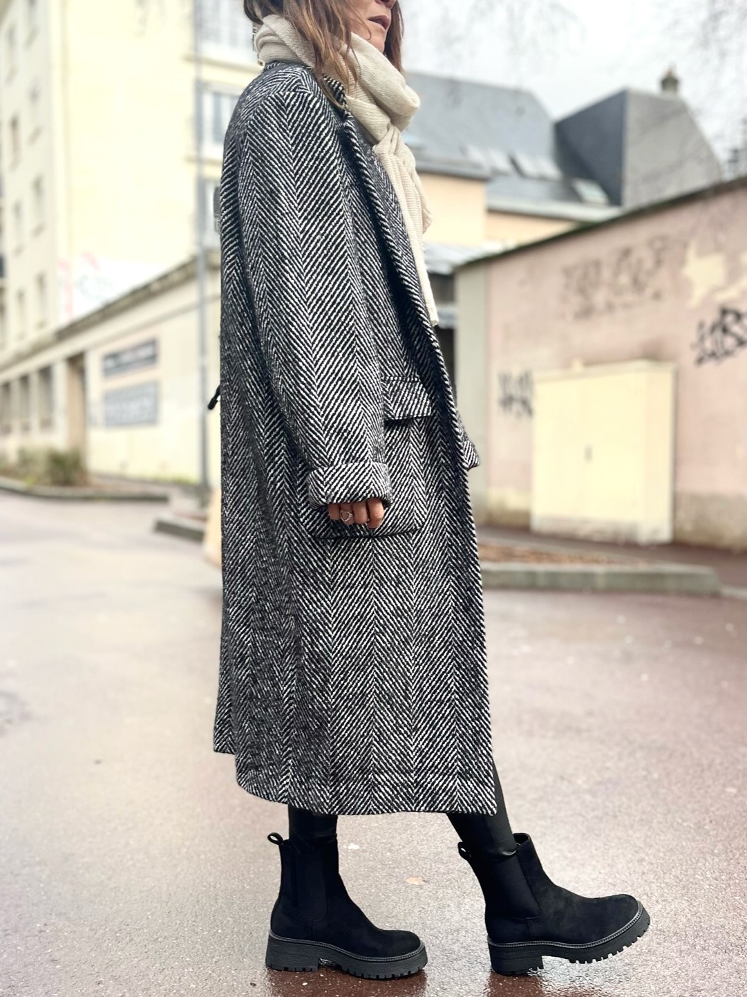 Manteau oversize imprimé...