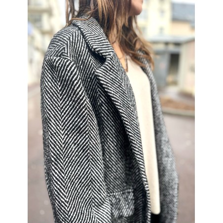 Manteau oversize imprimé chevrons