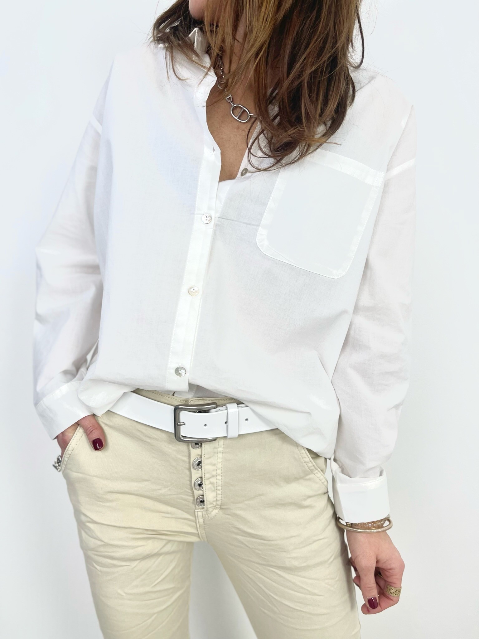 Chemise évasée blanche