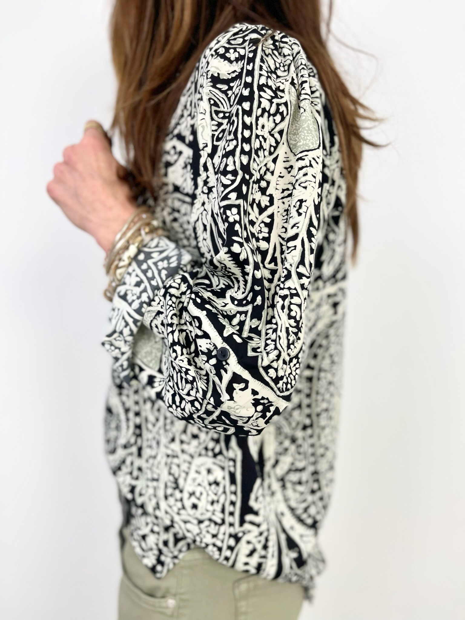 Chemise paisley noire