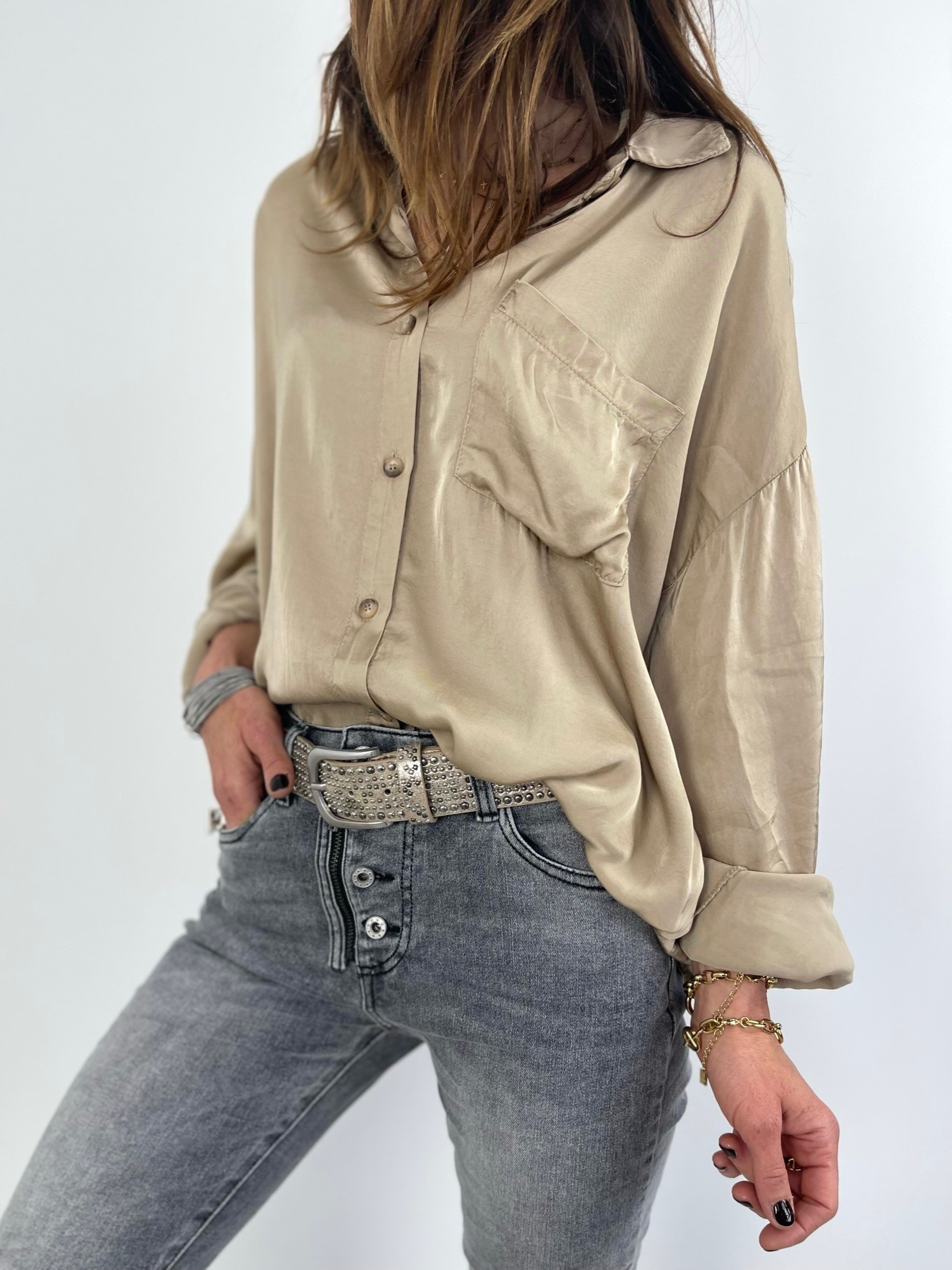 Chemise fluide camel