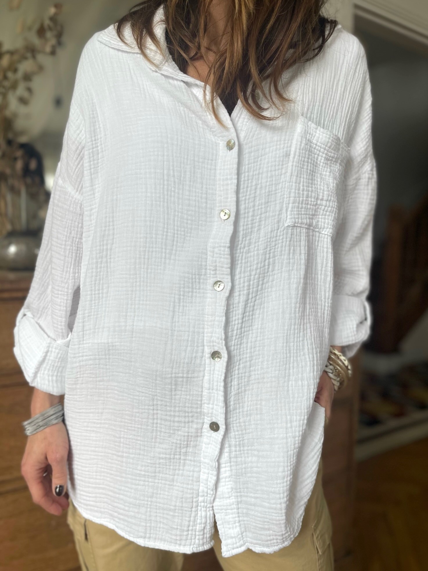 Chemise gaze blanche