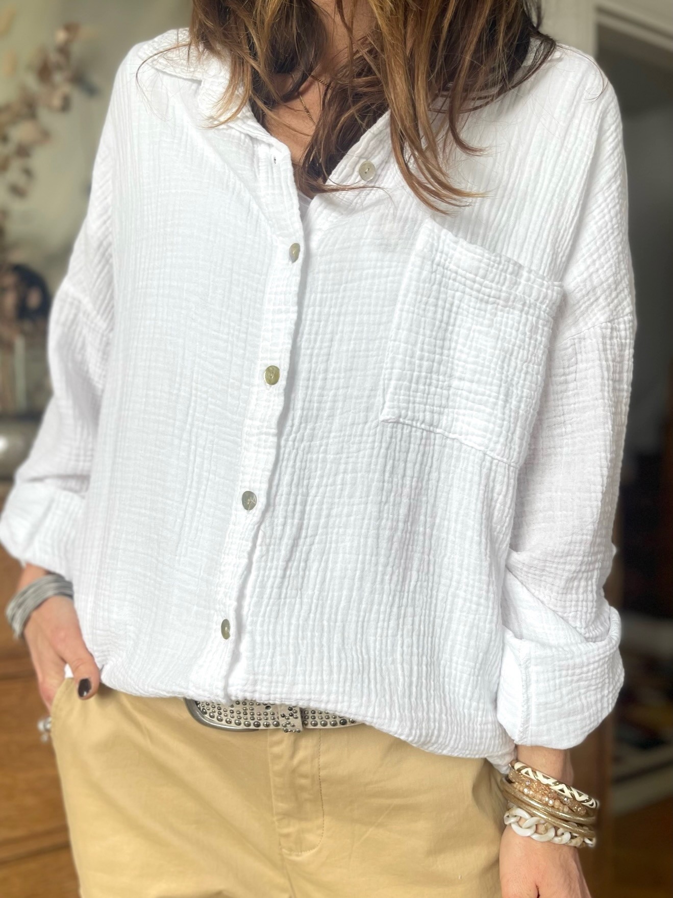 Chemise gaze blanche