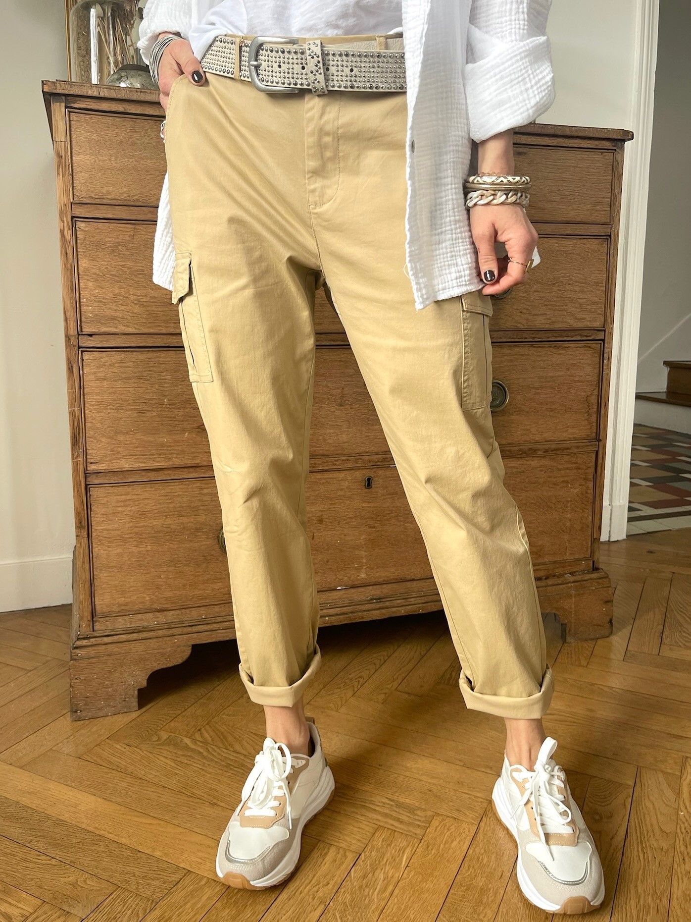Pantalon cargo camel
