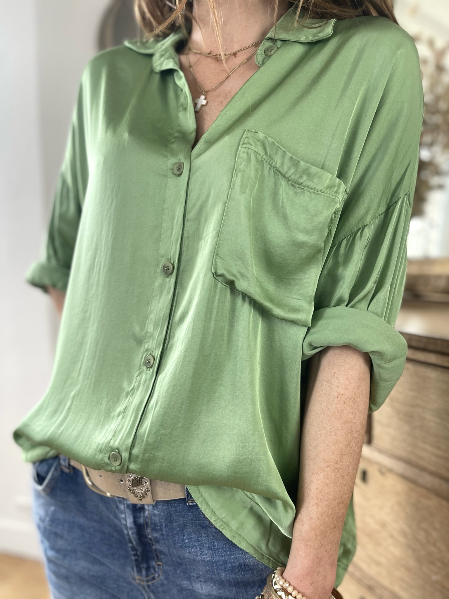 Chemise fluide pistache